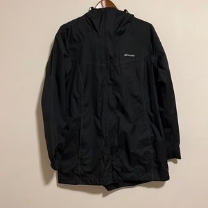 Columbia woman’s black Xl rain jacket waterproof